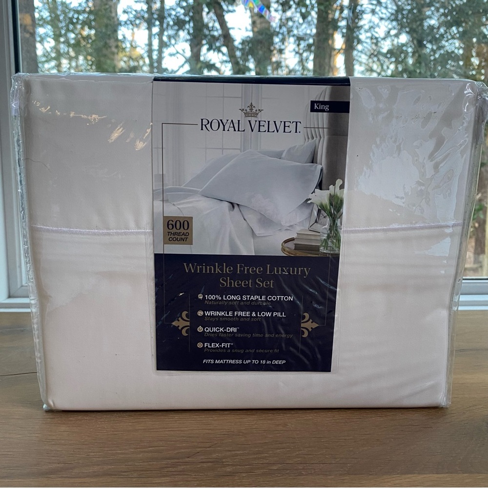 Royal Velvet KING sheet set 600 t.c. Ivory